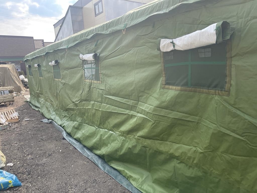 Палатка Каркасная утепленная зеленого цвета 12х6 Палатка Каркасная утепленная зеленого цвета 12х6